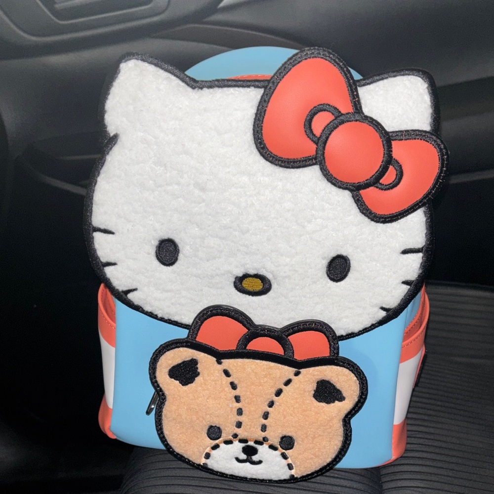 Loungefly Hello Kitty Blue and Red Backpack - Picture 6 of 8